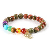 Women Bracelets 7 Chakra Meditation Pink Loose Beads Buddha