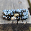 Sale Jewelry Snowflake Obsidian Antique Silver Color Buddha Yoga Bracelet