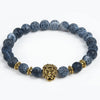 Leopard Tiger Eye Lion Head Natural Stone Beaded Bracelet