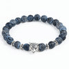 Leopard Tiger Eye Lion Head Natural Stone Beaded Bracelet