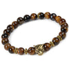 Leopard Tiger Eye Lion Head Natural Stone Beaded Bracelet