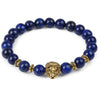 Leopard Tiger Eye Lion Head Natural Stone Beaded Bracelet