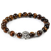Leopard Tiger Eye Lion Head Natural Stone Beaded Bracelet