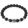 Leopard Tiger Eye Lion Head Natural Stone Beaded Bracelet