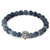 Leopard Tiger Eye Lion Head Natural Stone Beaded Bracelet