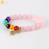 Women Bracelets 7 Chakra Meditation Pink Loose Beads Buddha