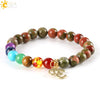 Women Bracelets 7 Chakra Meditation Pink Loose Beads Buddha