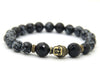 Sale Jewelry Snowflake Obsidian Antique Silver Color Buddha Yoga Bracelet