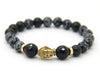 Sale Jewelry Snowflake Obsidian Antique Silver Color Buddha Yoga Bracelet