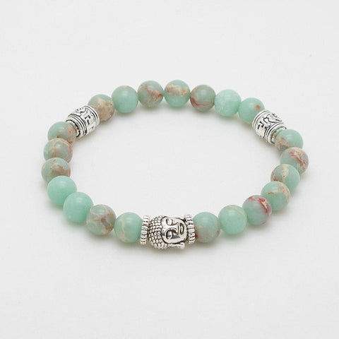 Natural Stone 7 Chakra Healing Balance Buddha Bracelet Yoga