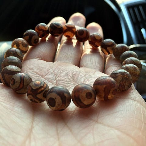 Brown Onyx Stone Beads Bracelet Beads Buddha