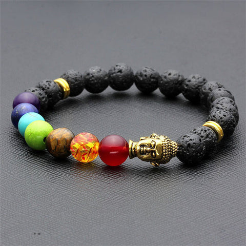 White Turquoise Healing Crystals Chakra Bracelet with Buddha Bead