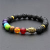 White Turquoise Healing Crystals Chakra Bracelet with Buddha Bead