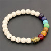 White Turquoise Healing Crystals Chakra Bracelet with Buddha Bead